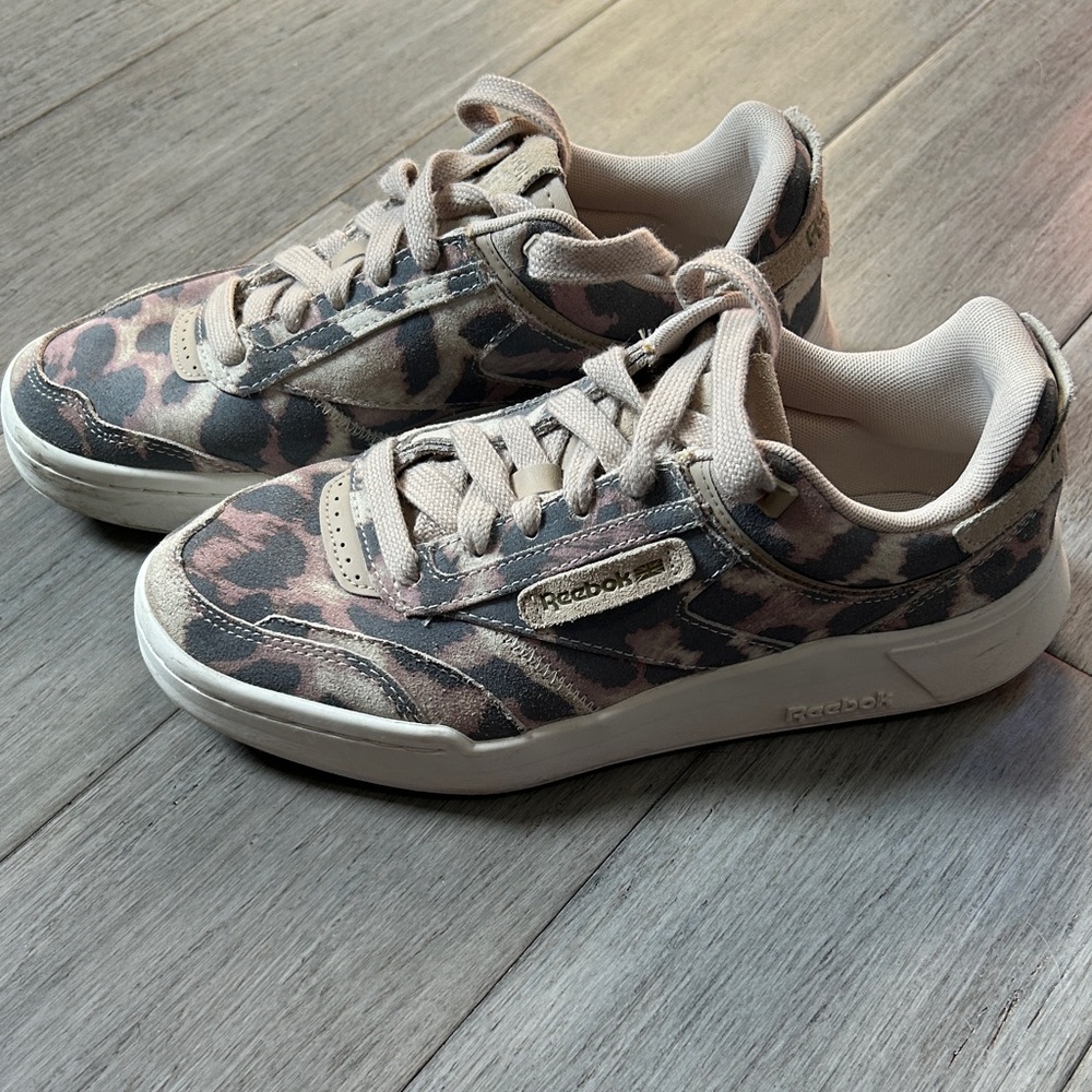 Reebok Women's Leopard Print Sneakers in Pink and Gray